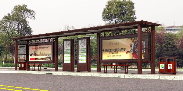 三门峡灵宝市公交候车亭、站牌、垃圾箱等街具