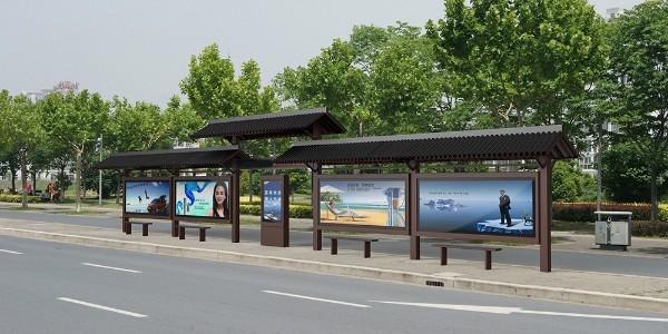 河北省保定市容城县定制公交候车亭、站牌、垃圾箱等街具